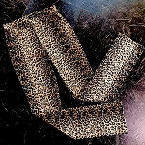 Guess Leopard high rise straight leg jeans